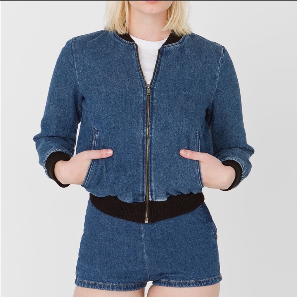American Apparel Jean Bomber Jacket with black